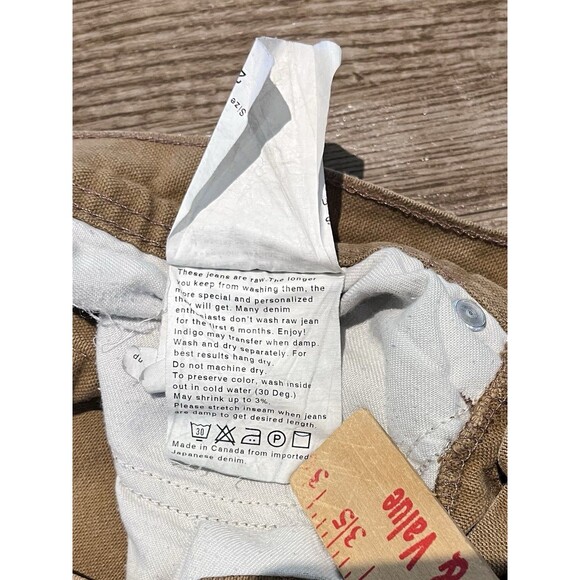 Naked & Famous Denim Weird Guy Pants Mens 29 (29x32) Brown Duck Canvas Selvedge - Picture 12 of 16